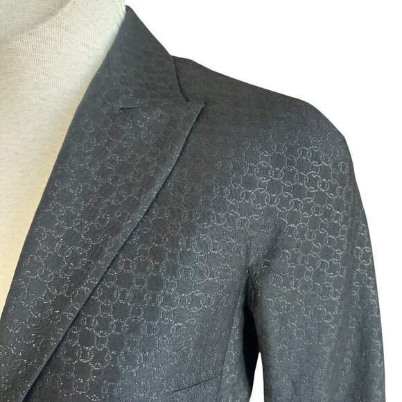 Kay Unger Black Formal Tone on Tone Fitted Blazer Size 6 - Picture 3 of 11